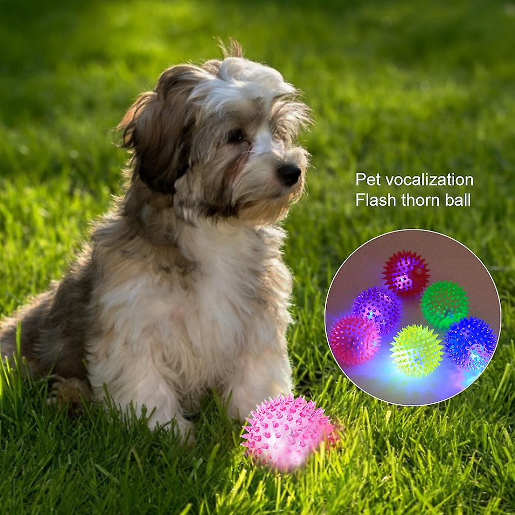 6 Pcs Soft Rubber Luminous Pet Dog Chewing Elastic Ball Toy(s)