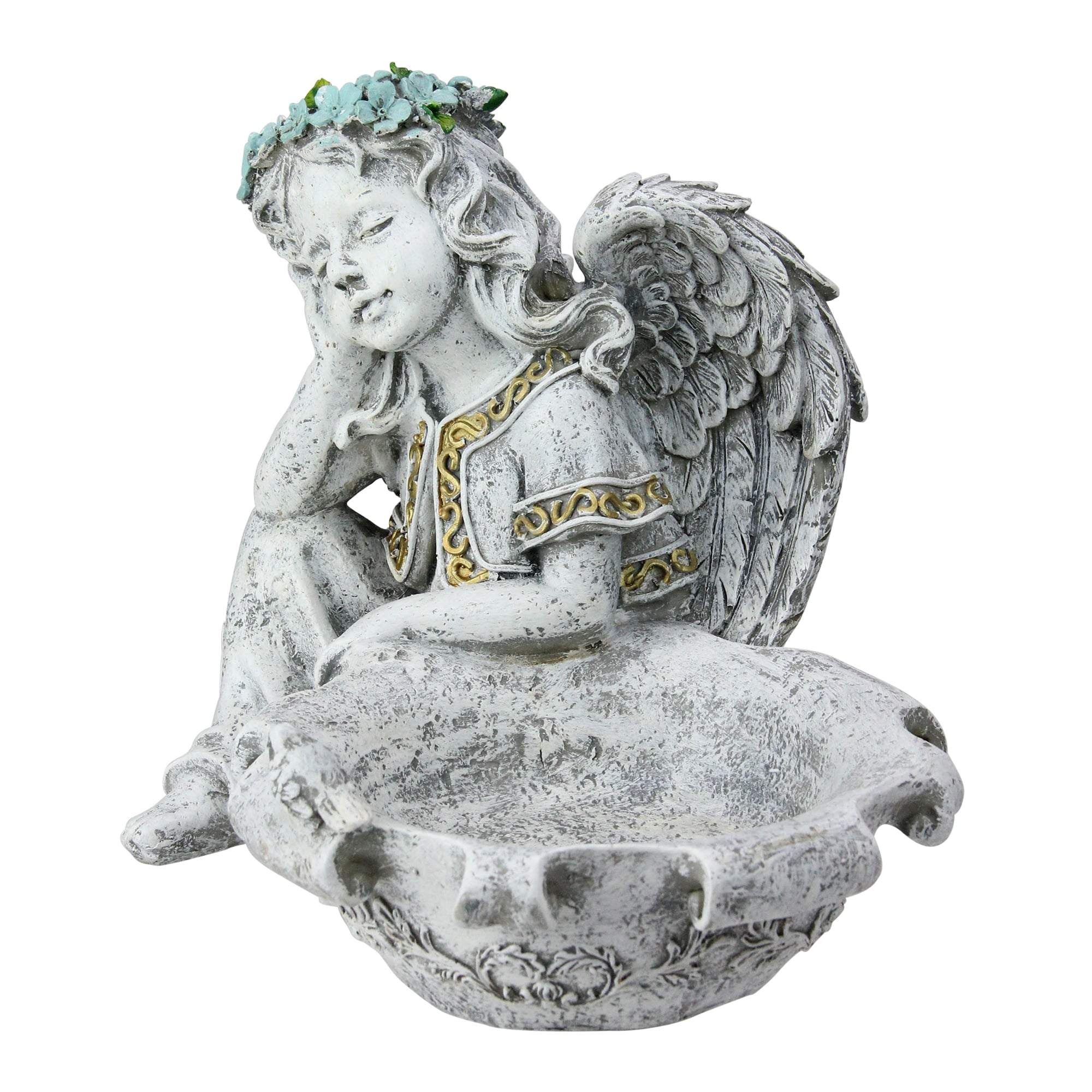 Northlight Heavenly Gardens Resting Angel Bird Bath or Feeder Outdoor Garden Statue