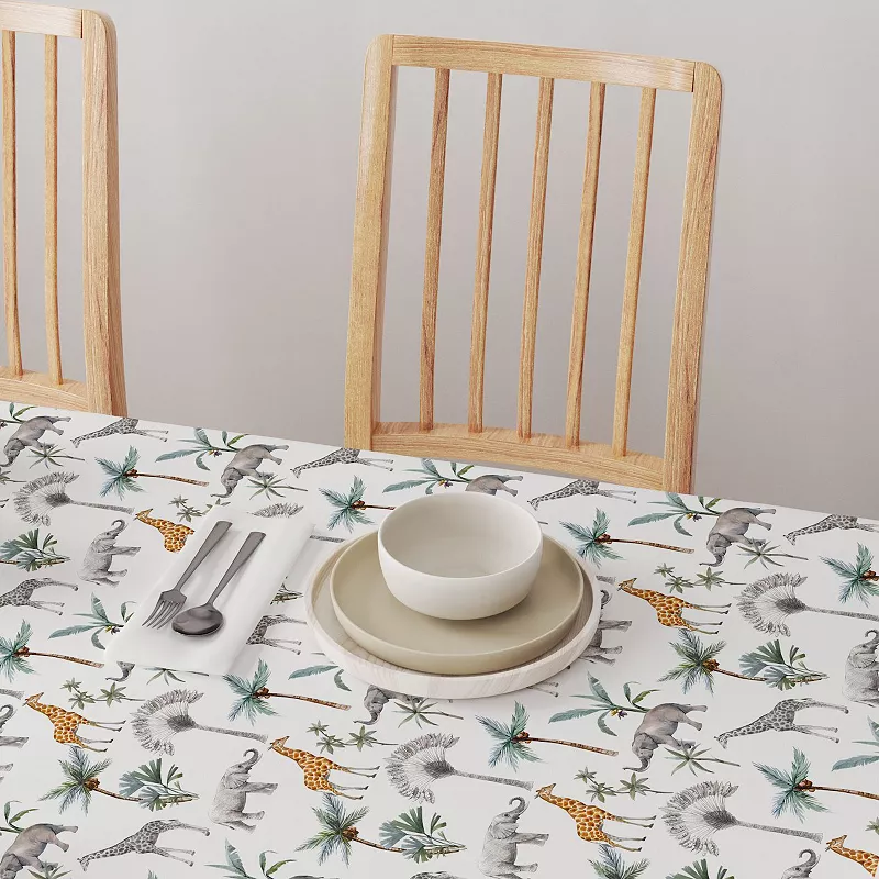 Square Tablecloth， 100% Polyester， 60x60， Tropical Jungle