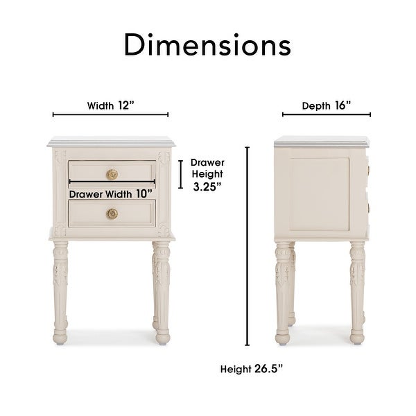 Finch Richards Side Table with Two Drawers， Cream