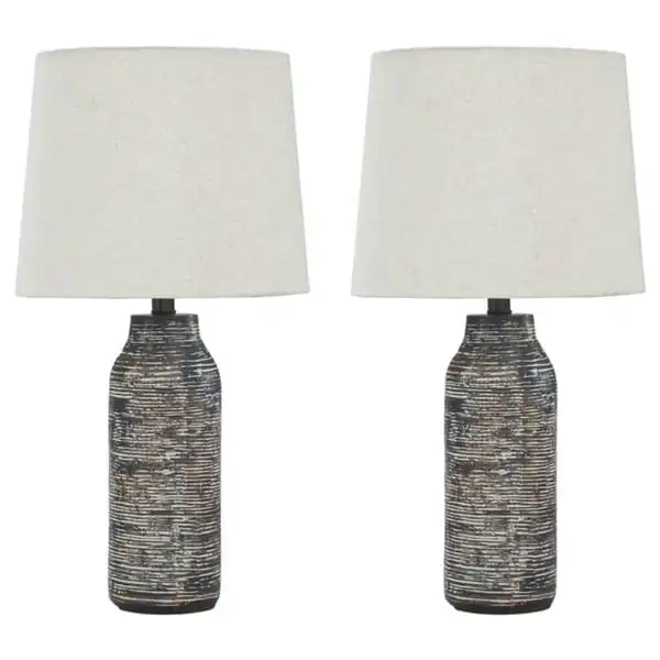 Mahima Paper 26 Inch Table Lamp - Black and White