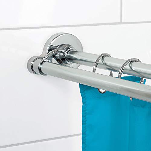 Zenna Home 36602SS Double Shower Rod， Chrome  44 x 72 in.