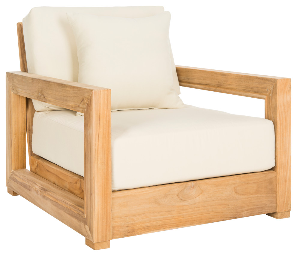 Safavieh Montford Teak Armchair   Transitional   Outdoor Lounge Chairs   by Safavieh  Houzz