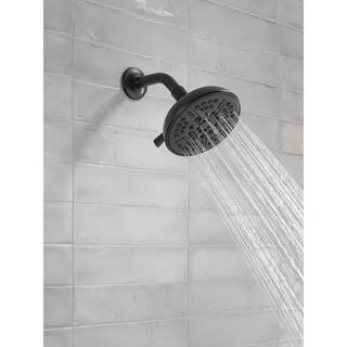 Delta 8-Spray Patterns 2.5 GPM 6 in. Wall Mount Fixed Shower Head in Matte Black 75898BL