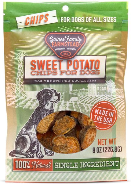 Gaines Family Farmstead Sweet Potato Chips Grain-Free Dog Treats， 8-oz bag