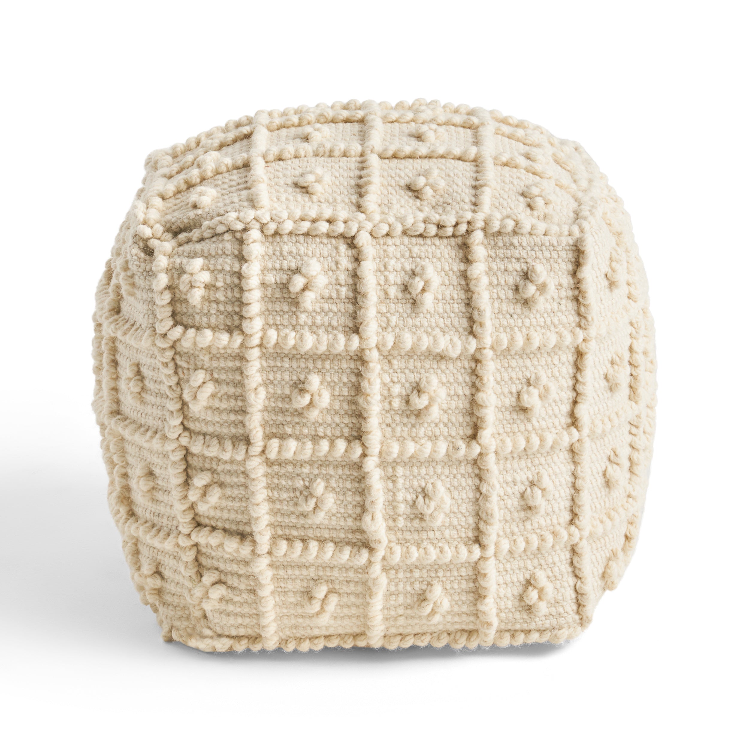 Sarahbella Boho Wool and Cotton Ottoman Pouf