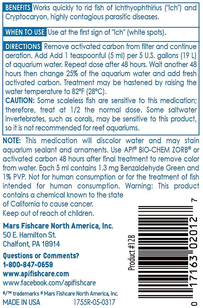 API Liquid Super Ick Cure Freshwater Aquarium Fish Medication