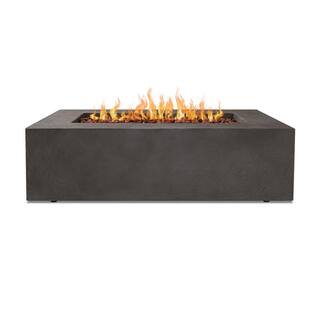 Real Flame Baltic 50 in. L x 32 in. W Rectangle MGO Liquid Propane Fire Table in Grey with Burner Lid and Protective Cover 9750LP-GLG