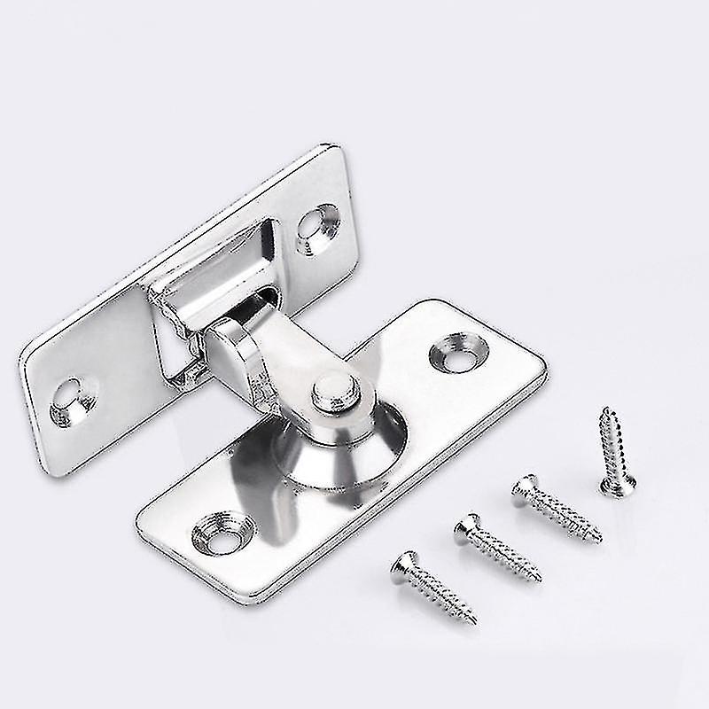 2pcs 90 Degree Solid Door Latch Bolt 304 Stainless Steel Lock Sliding Door Right Angle Buckle(black+silver)