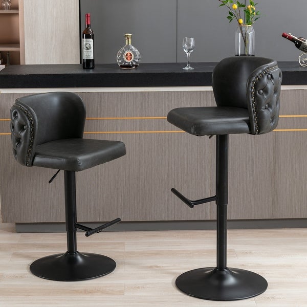 Swivel Barstools Adjusatble Seat Height for Home Pub Set of 2