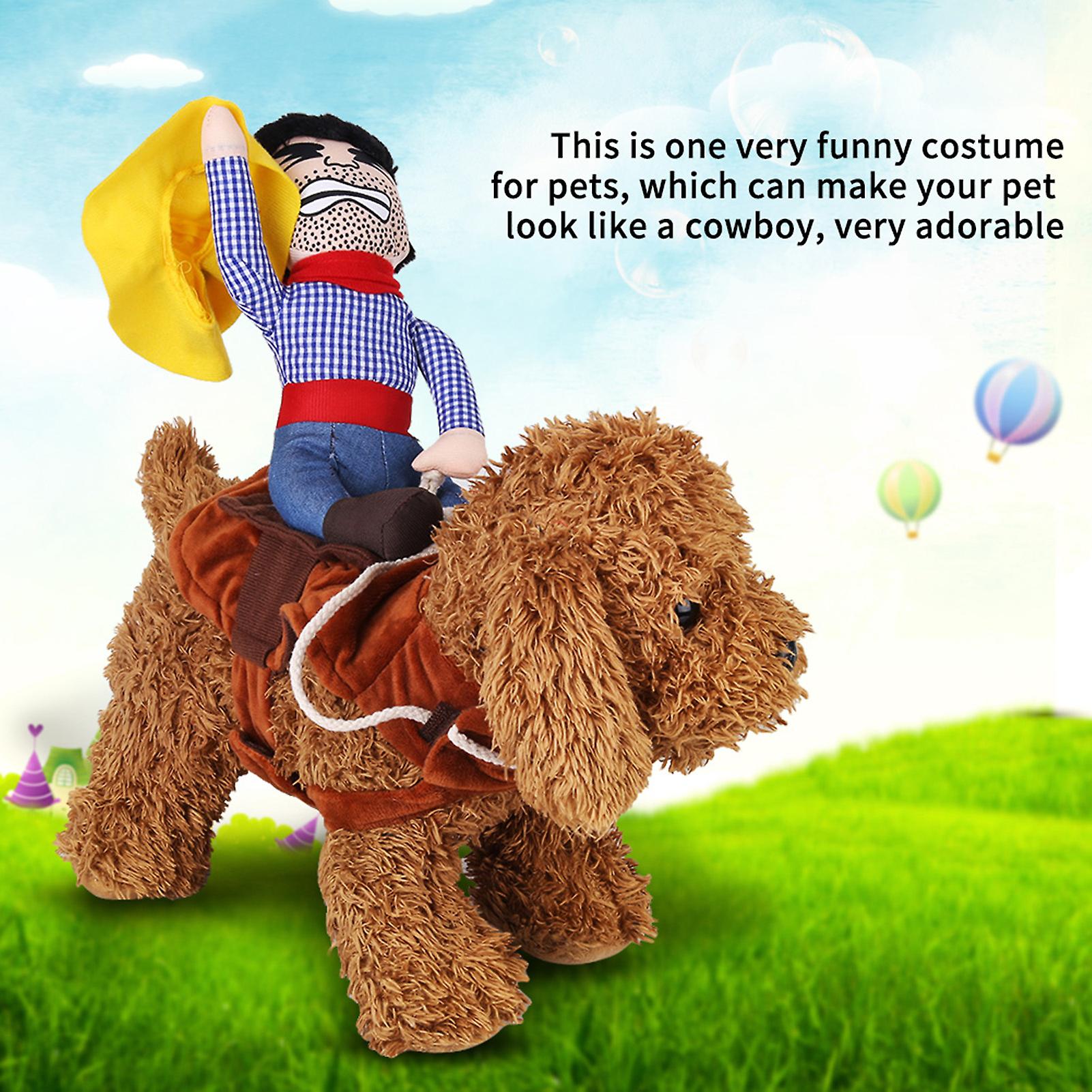 Pet Dog Cowboy Costume Funny Knight Riding Clothes Cosplay Apparel (xl)