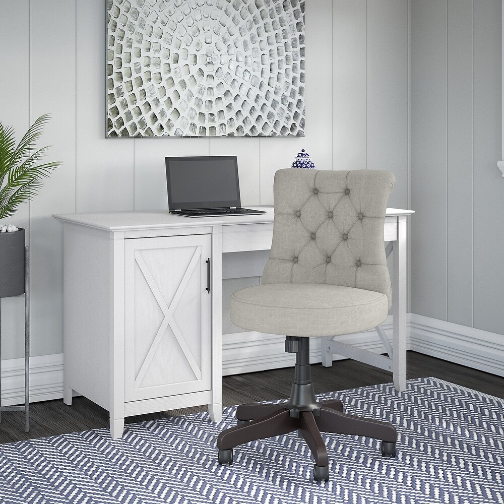 Key West 54W Computer Desk with Tufted Office Chair by Bush Furniture