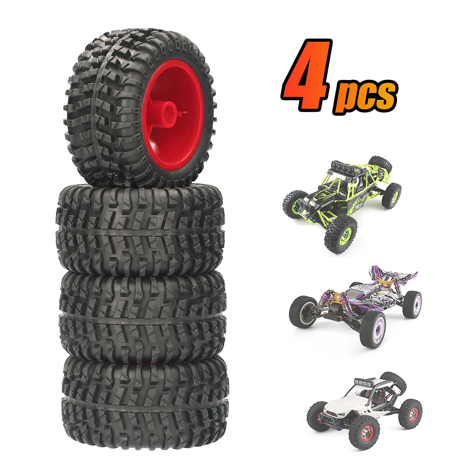 110mm Rc Car Tires 4pcs 12mm Hex For 1/12  1/14 1/10 Rock Crawler Rc Car Wltoys 12427 12429 12423 144001 124019 124018