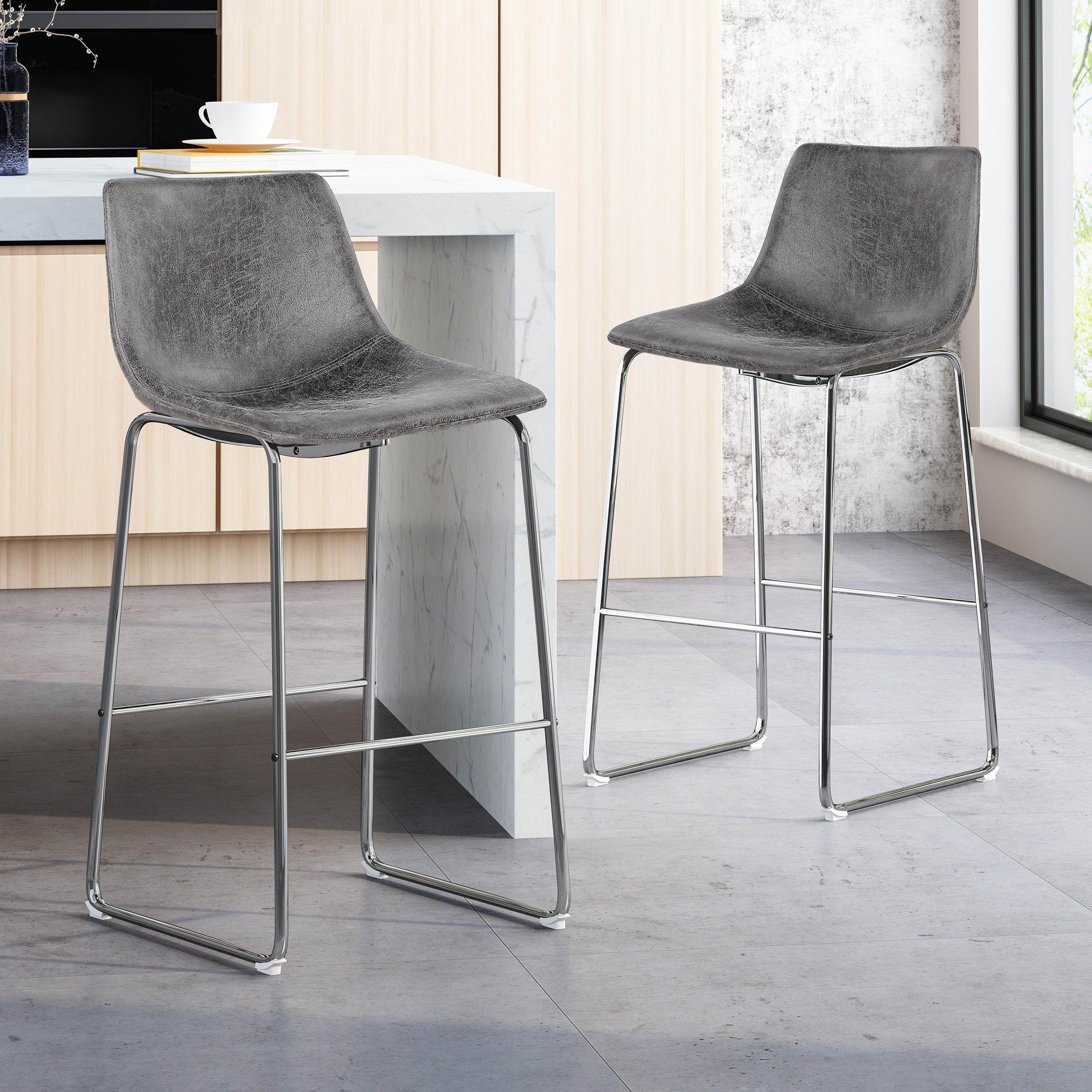 San Modern Microfiber Bar Stool