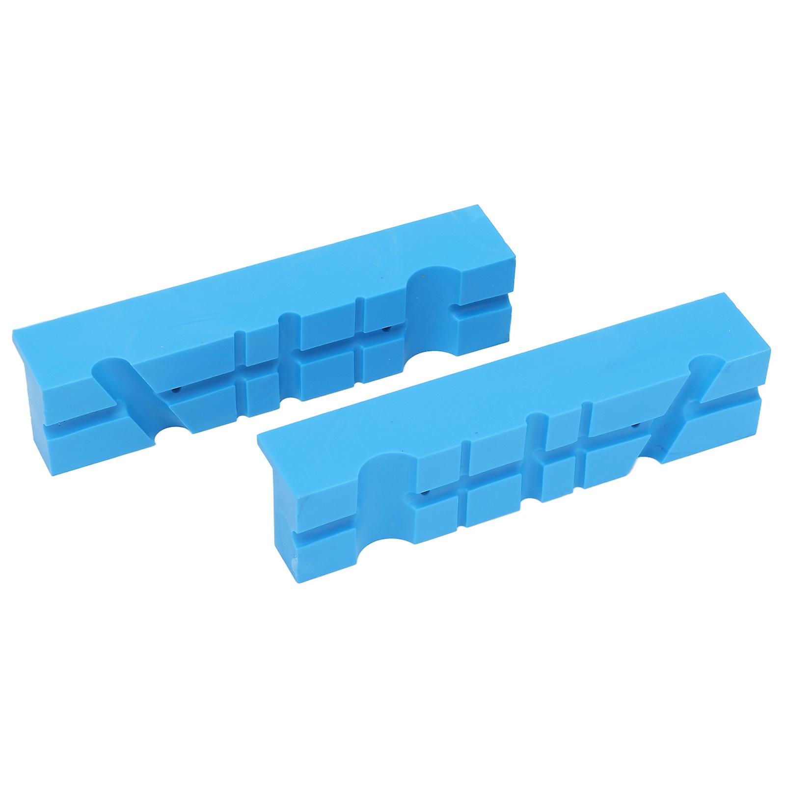 2pcs Vise Jaw Abs 5.5in Magnetic Vice Protective Grooved Cover Pad Set Kit For Clamping