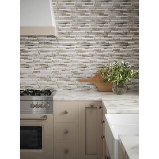 Jeffrey Court Coastal Skies Grey 11.875 in. x 11.75 in. Interlocking Glossy Glass Mosaic Tile (9.69 sq. ft.Case) 99590