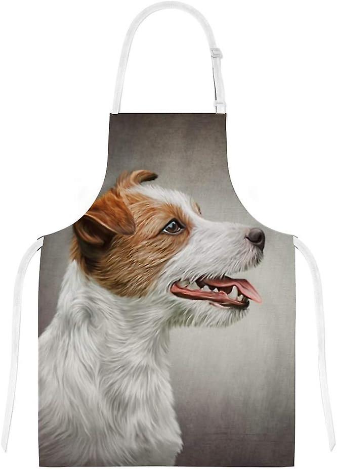 Insulation Kitchen Oven Mitts Potholder Apron 3pcs Set Dog Jack Russell Terrier Non Slip Heat Resistant Gloves For Baking Cooking Bbq