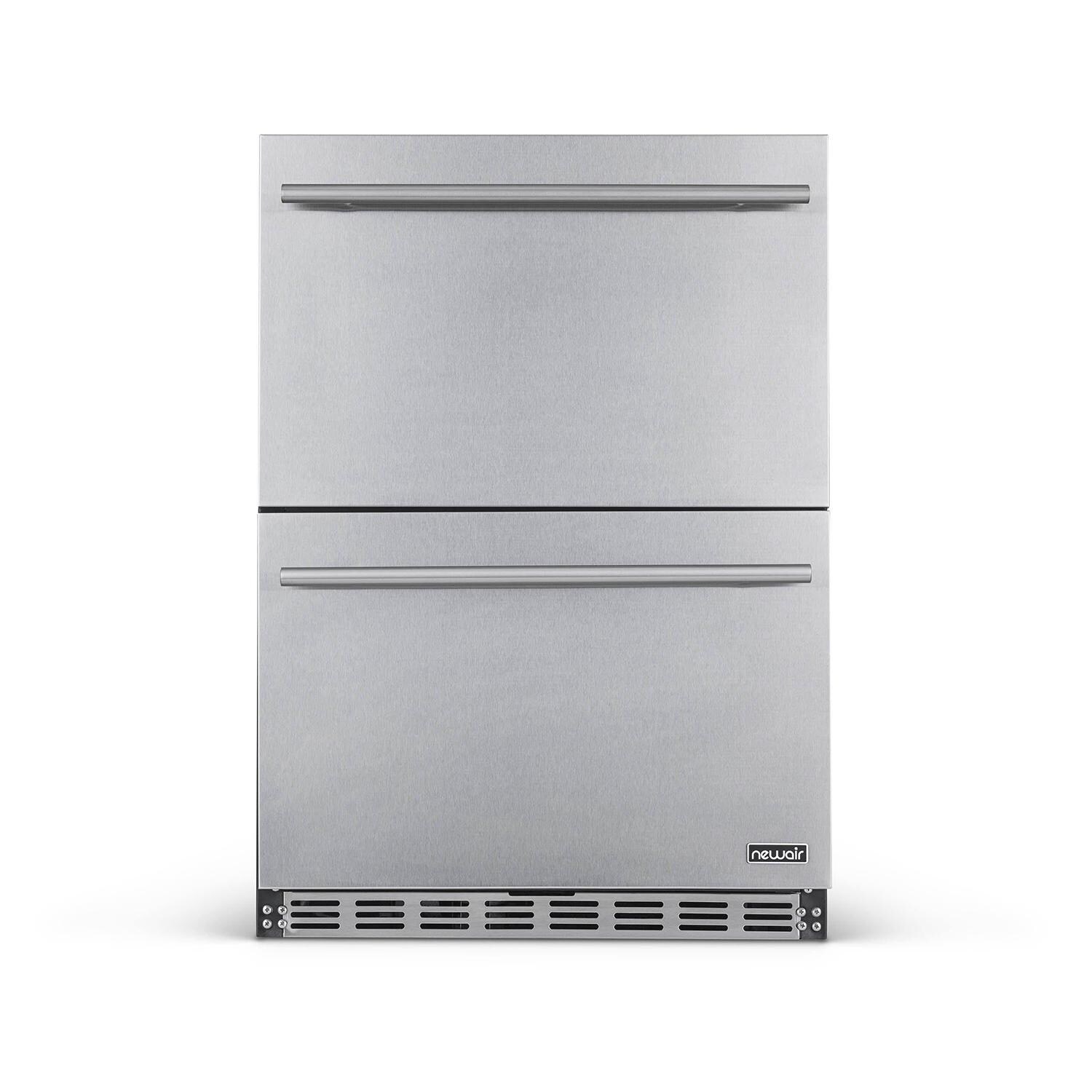 NewAir 24-Inch 4.1 Cu. Ft. Built-in 20 Bottle and 80 Can Dual Drawer Wine and Beverage Fridge