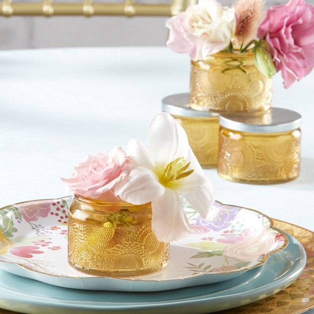 Kate Aspen Garden Blooms Glass Tea Light Holder set Of 8