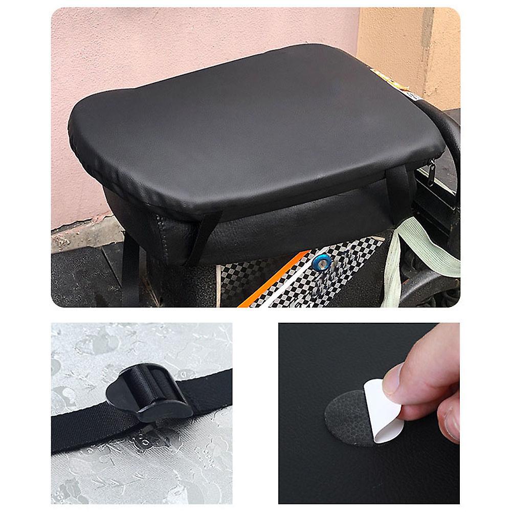 Motorcycle Seat Pad Shock Absorption Mat Comfortable Soft Comfortable Cooling Leather Cushion Black