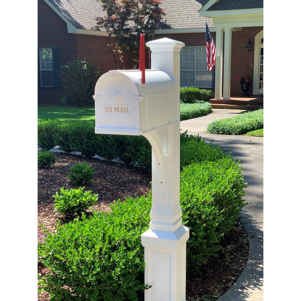 Postal PRO White The Lexington Mailbox and Post Kit PP350WH