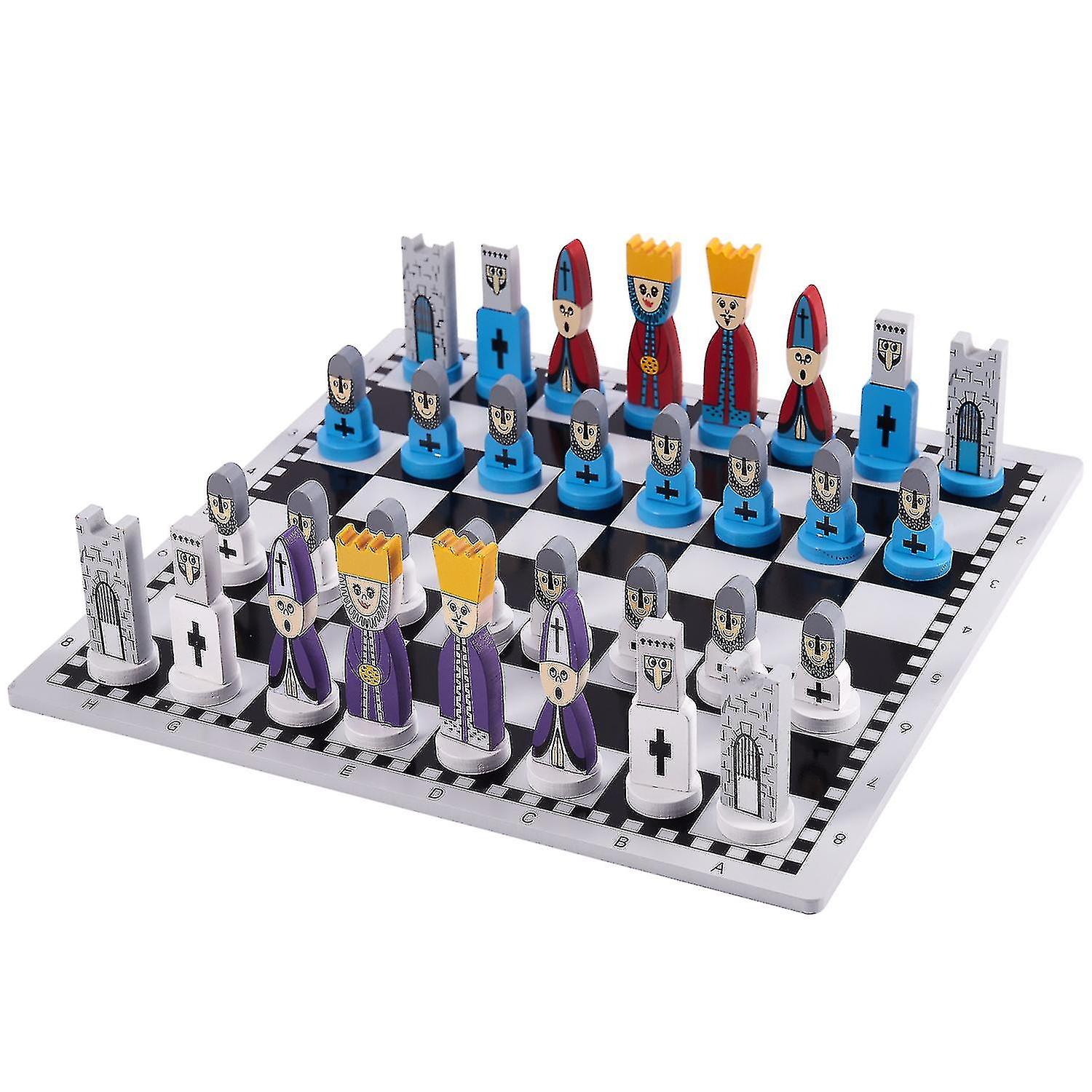 Wooden Chess Children's Gifts Cartoon Modeling Chess Toys