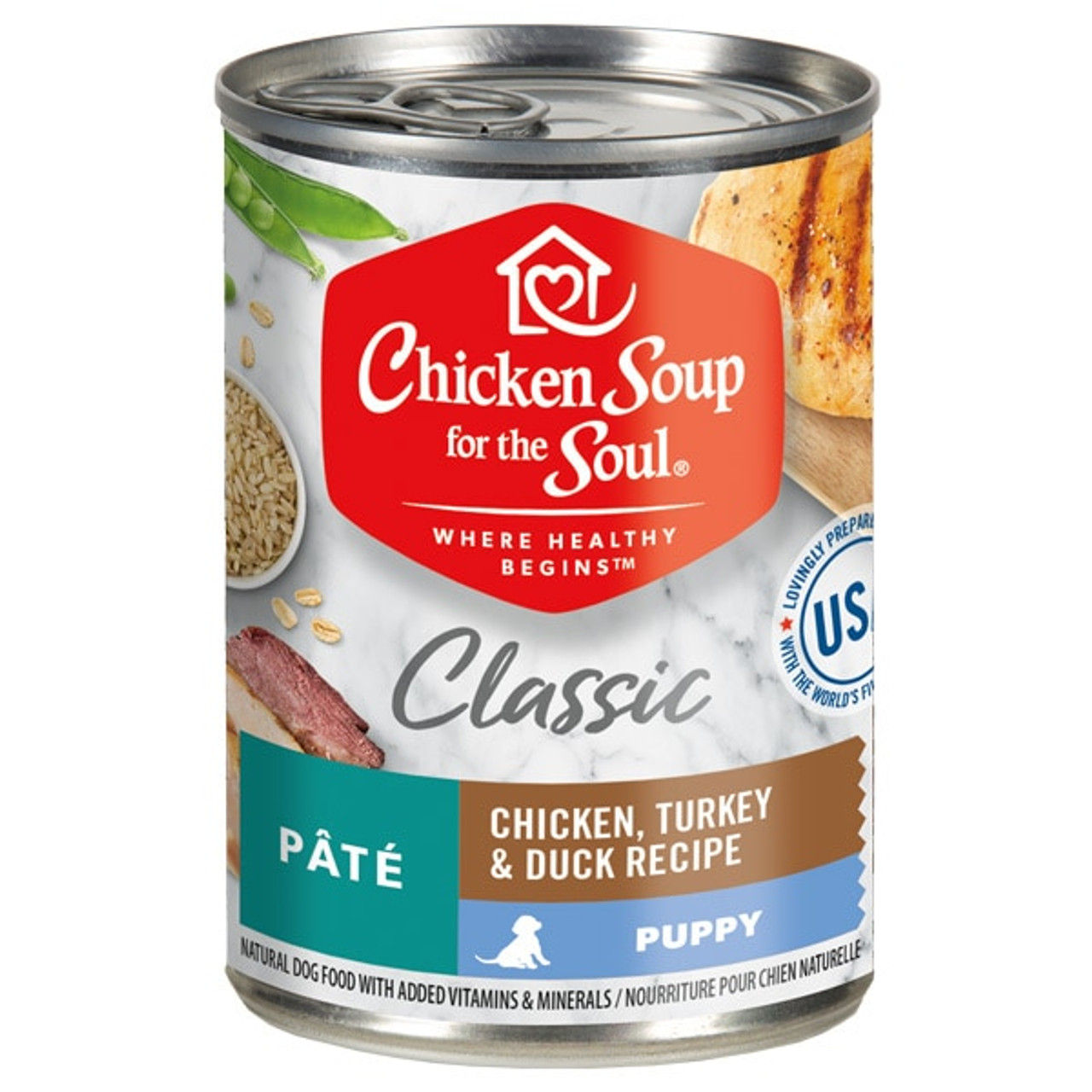 Chicken Soup for the Soul 13oz Chicken， Turkey and Duck Pate Puppy Canned Food