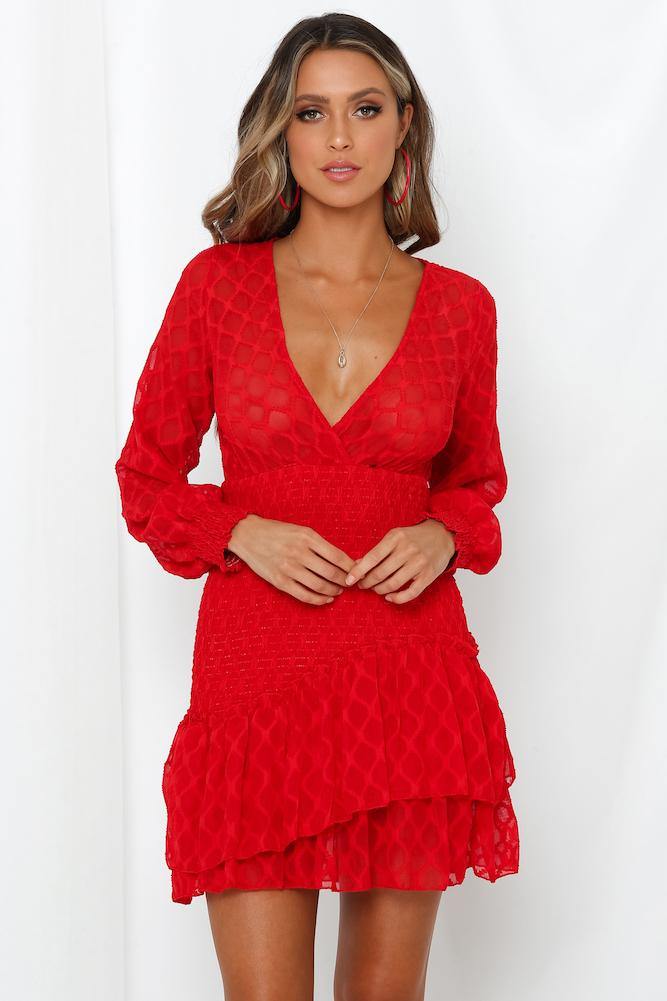 Little Bit Dramatic Dress Red