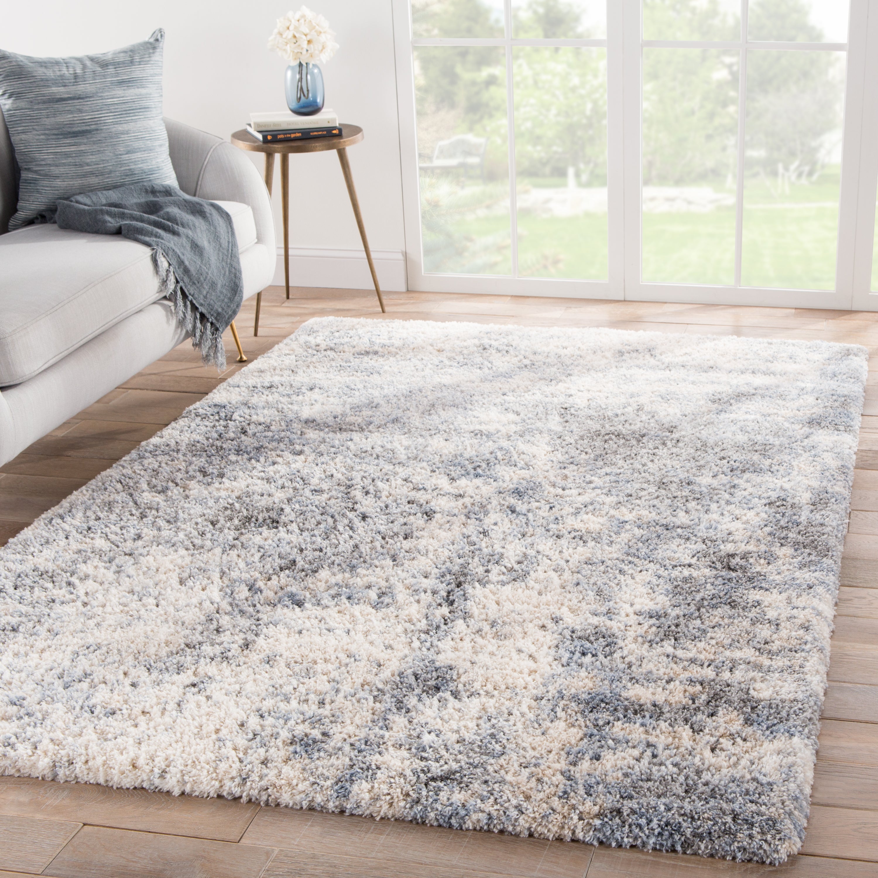 Cantata Abstract Gray & Blue Area Rug