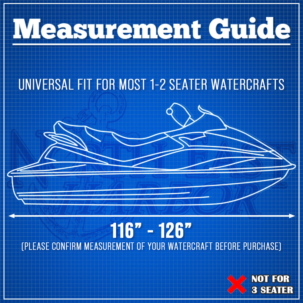 North East Harbor P2B126-GRY Trailerable Personal Watercraft Cover Coversand#44; Gray