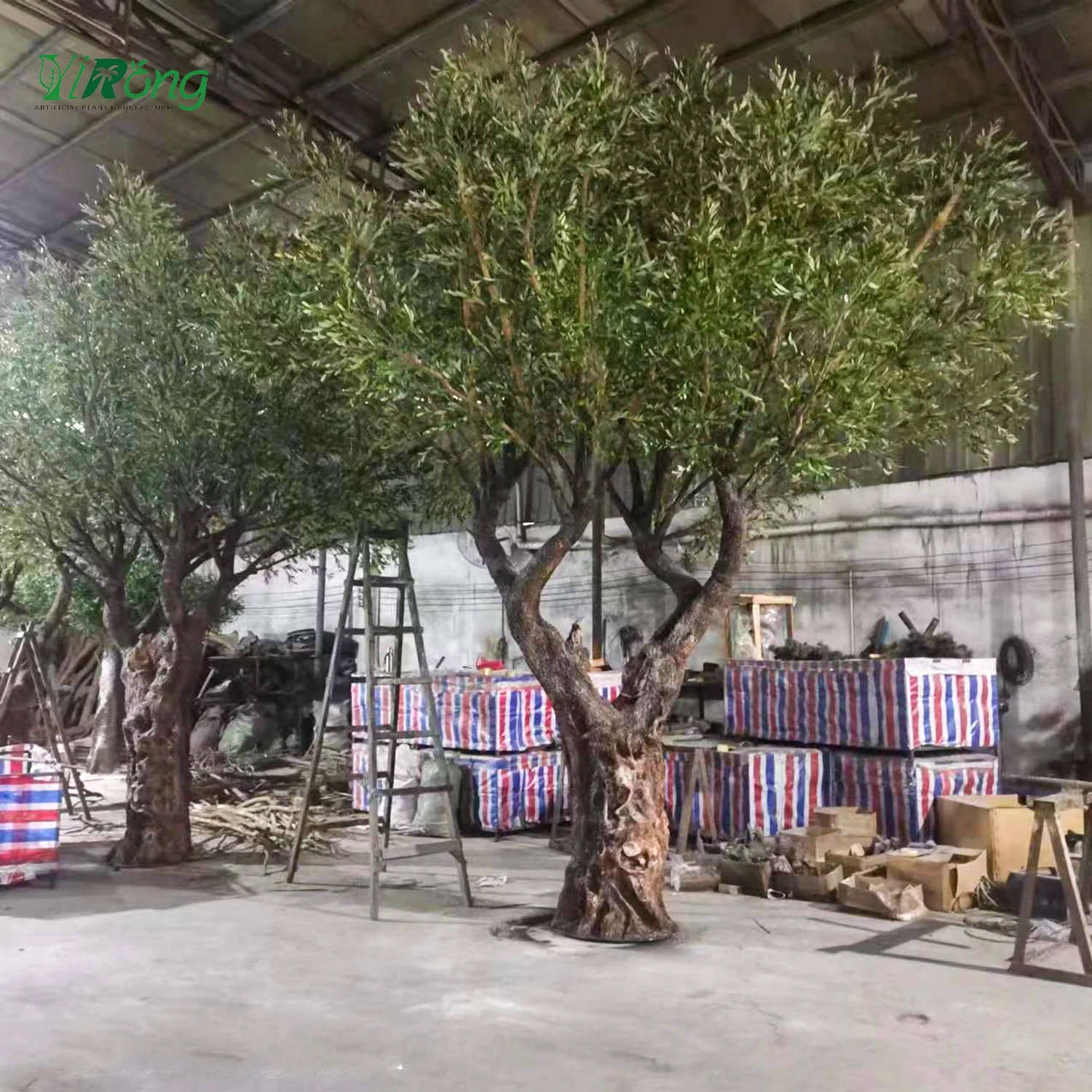 YRGLS1 Large Simulation Outdoor Shade Artificial Plastic Olive Tree Arbre Olivier Artificiel Large Big Faux Olive Tree