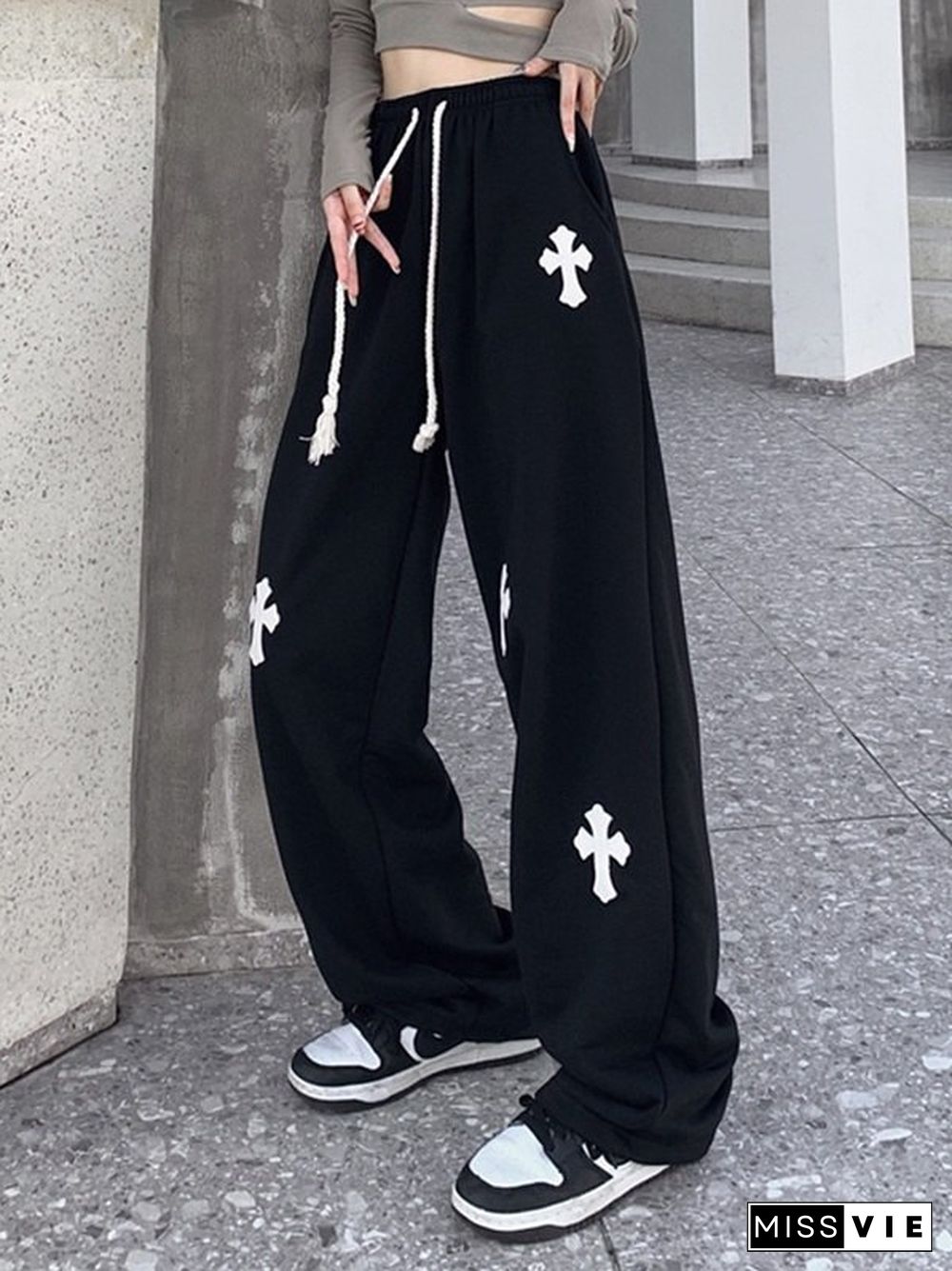 Cross Patch Baggy Sweatpants