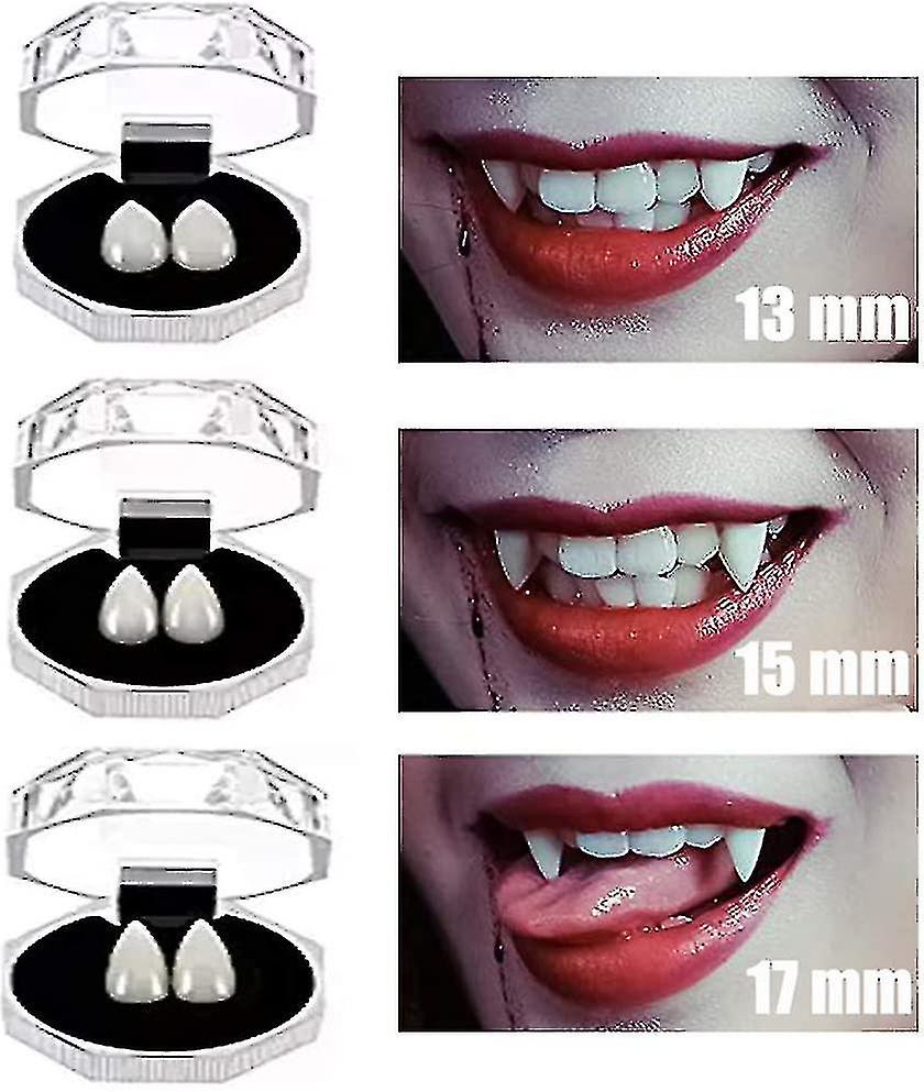 4 Sizes Halloween Vampire Fangs Teeth With Adhesive For Cosplay Realistic Horror Props Halloween Party