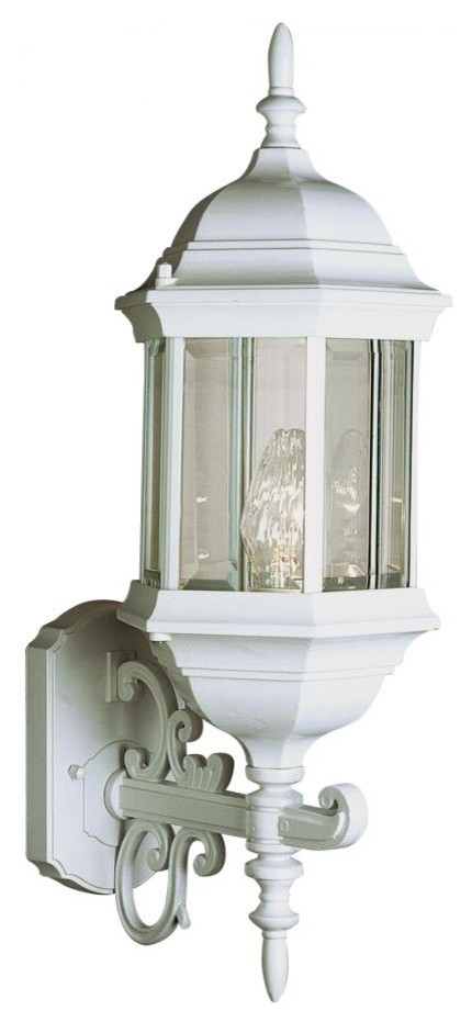 One Light Rust Clear Beveled Hexagon Glass Wall Lantern   Outdoor Wall Lights And Sconces   by We Got Lites  Houzz