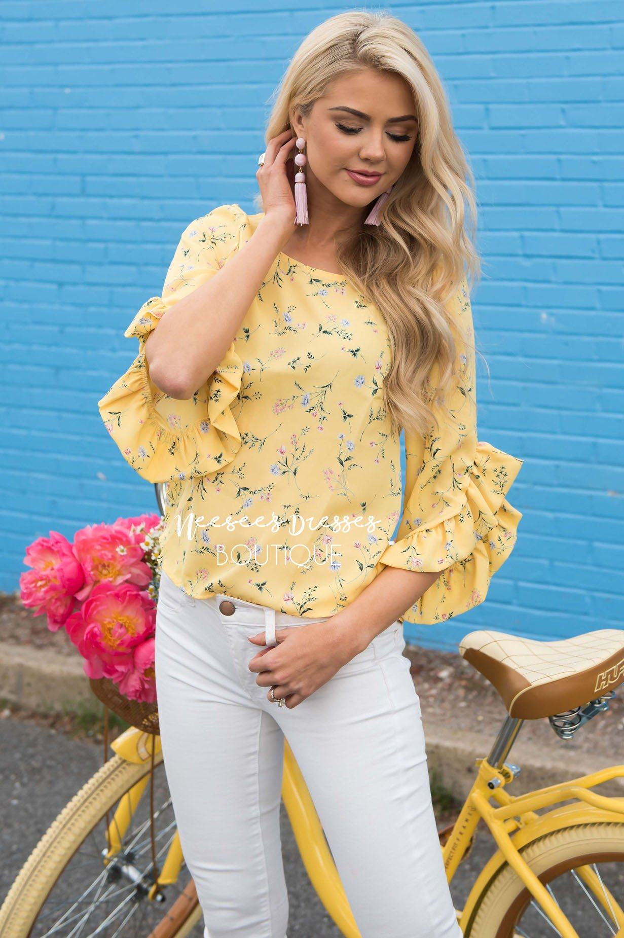 New Adventures Ruffle Sleeve Top