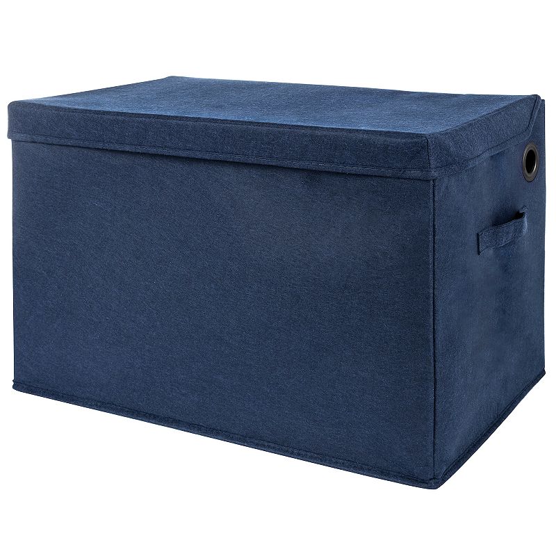 Sammy and Lou Navy Solid Color Felt Toy Box