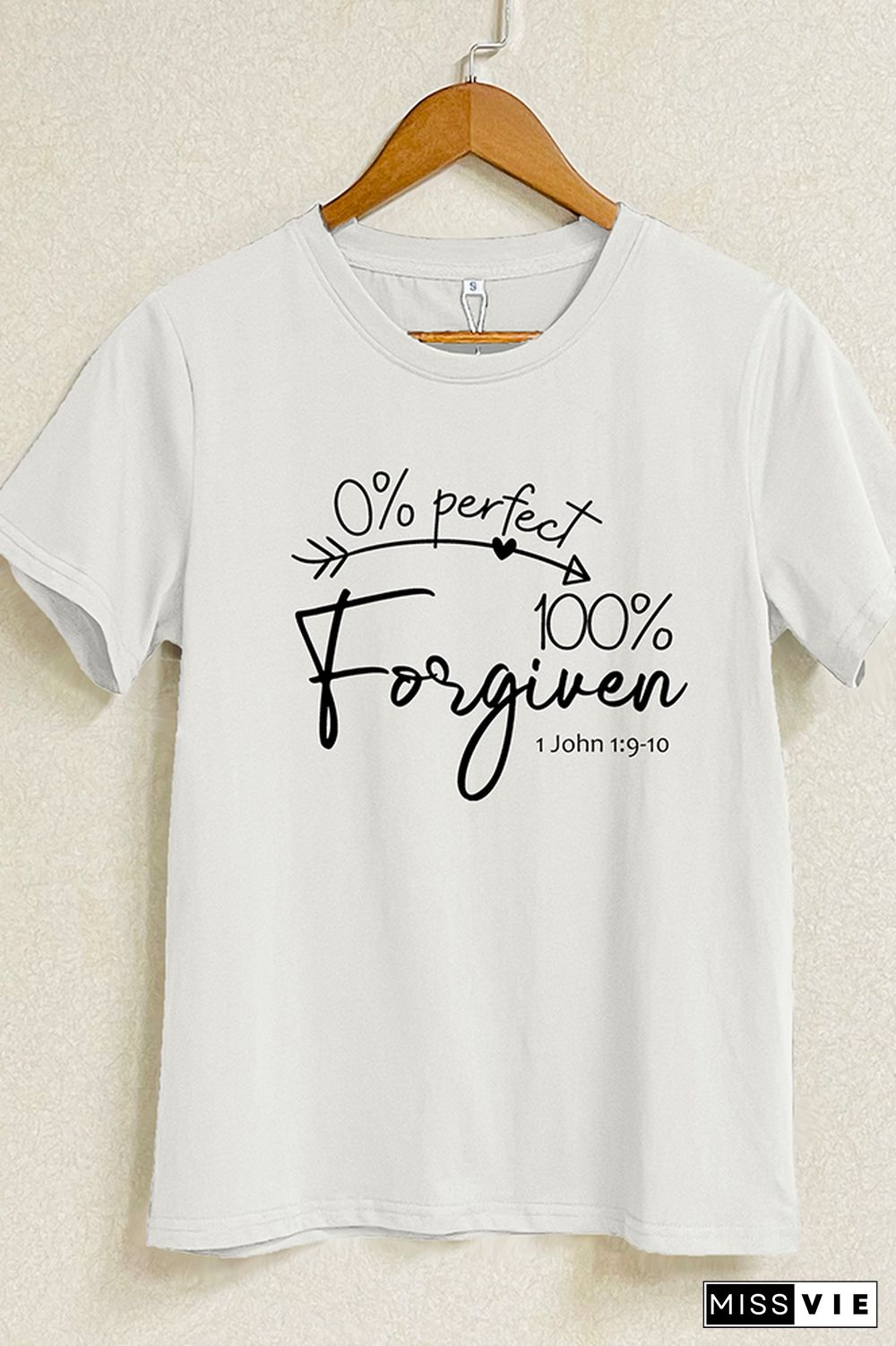 Bible Verse 0% Prefect 100% Short Sleeve Graphic Tee Wholesale