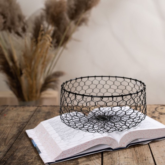 Chicken Wire Basket Black Metal Foreside Home amp Garden