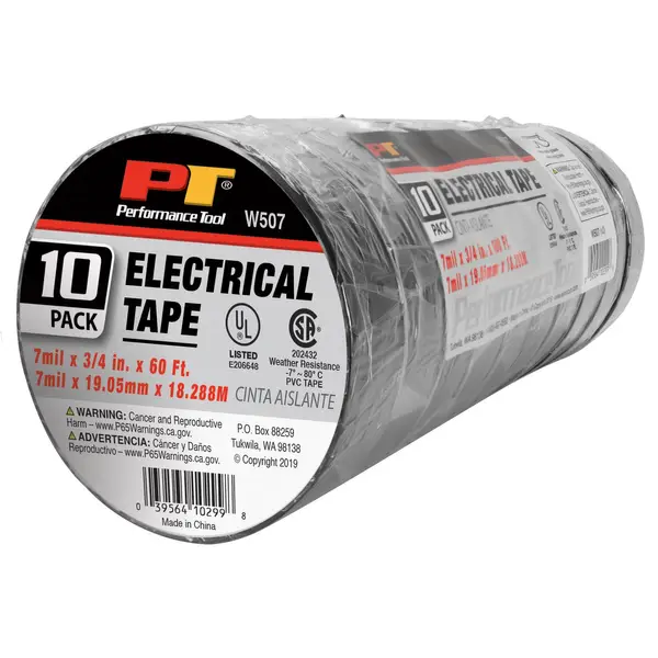 Performance Tool 10-Pack 3/4 x 60' Electrical Tape