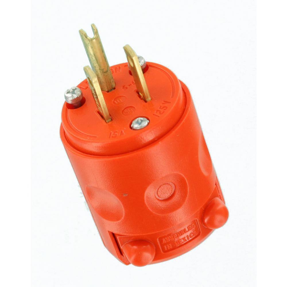 Leviton 15 Amp 125-Volt 3-Wire Plug Orange R51-515PV-0OR