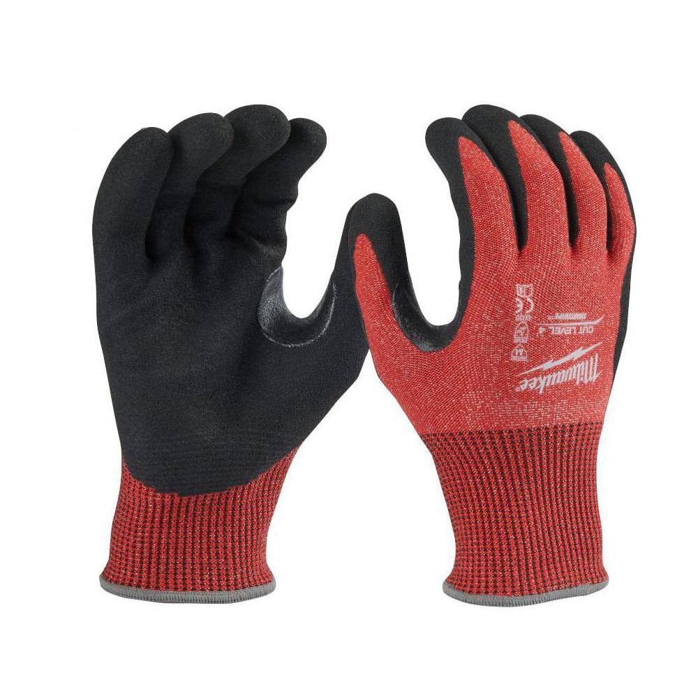 MW Large Red Nitrile Level 4 Cut Resistant Dipped Work Gloves 48-22-8947