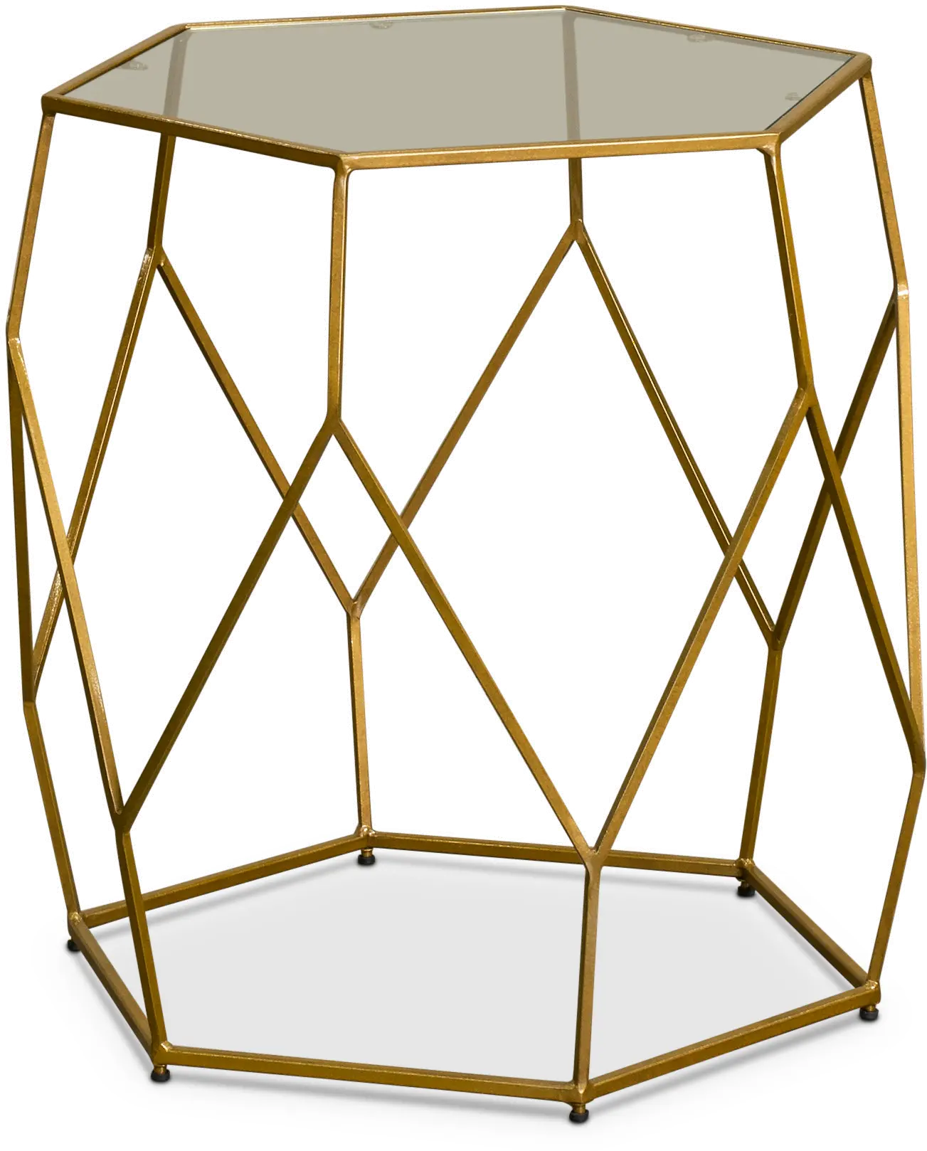 Roxy Gold Hexagon End Table