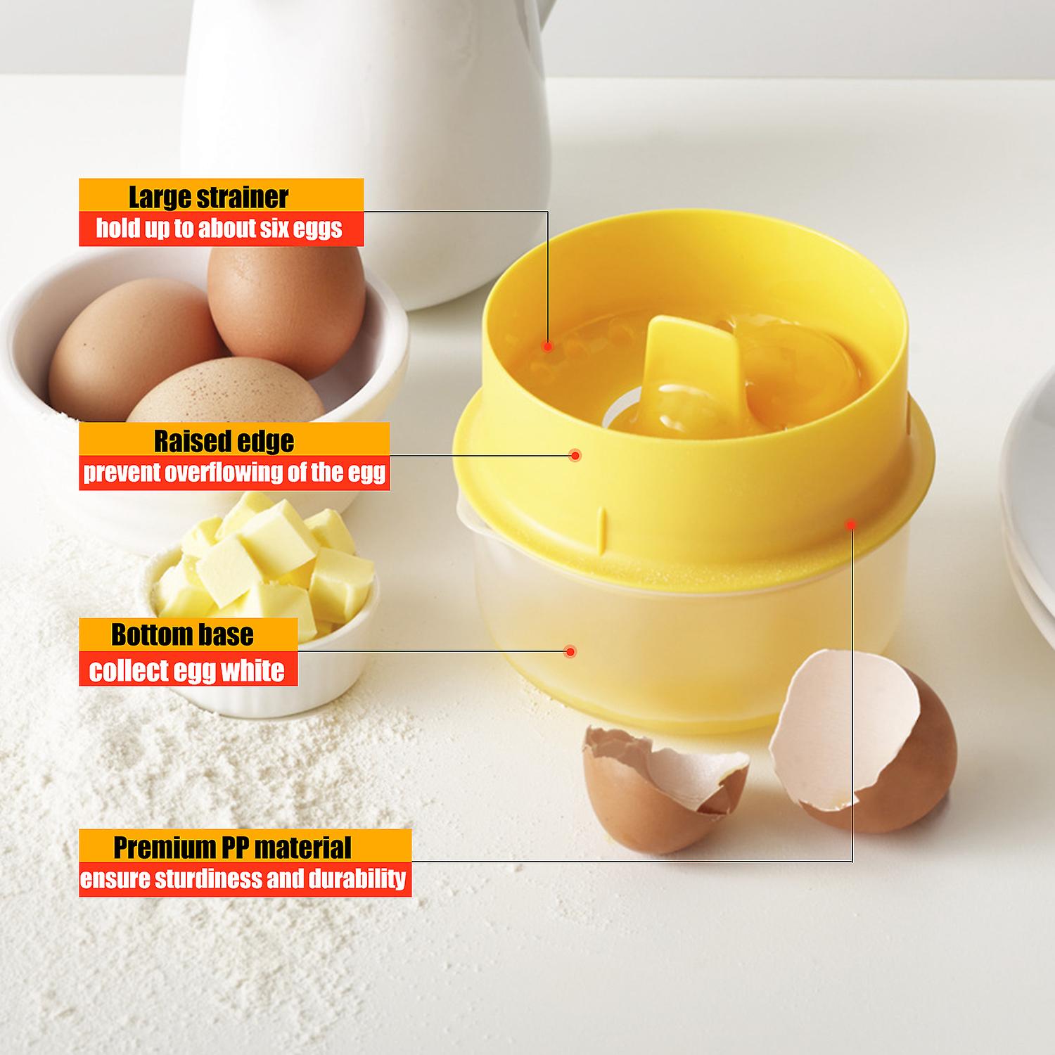 Yellow Plastic Egg Separator Egg-yolk Extractor Yolk Divider Egg White Strainer Baking Tool For Home Kitchen