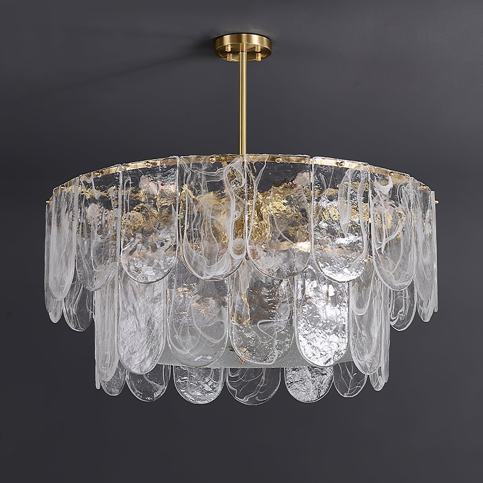 Traditional Classic Metal Glass Chandelier