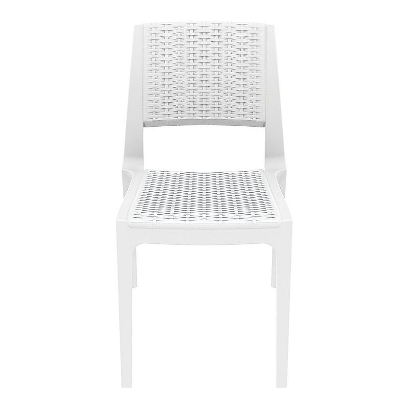 34 White Outdoor Patio Wickerlook Dining Chair