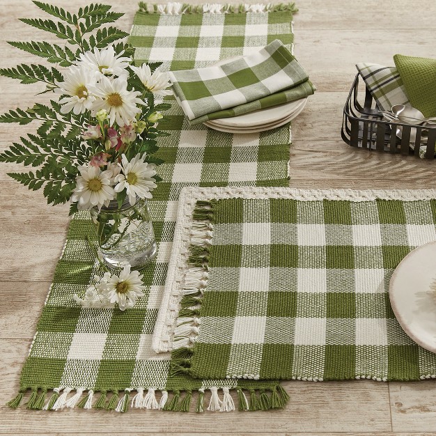 Park Designs Buffalo Check Table Runner 36 x27 x27 l Sage