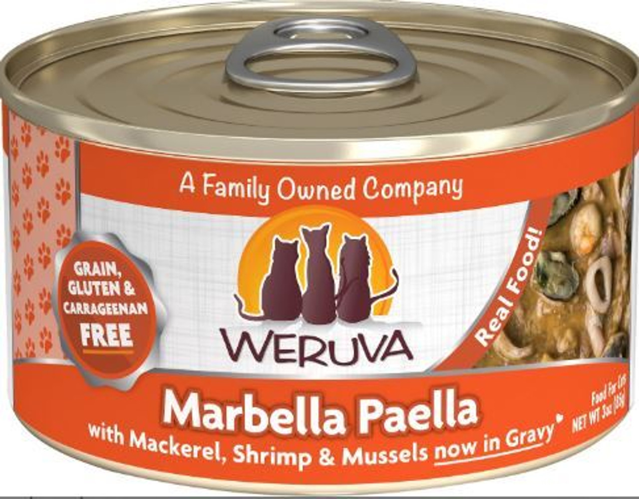 Weruva Marbella Paella with Mackerel， Shrimp and Mussels Grain-Free Canned Cat Food