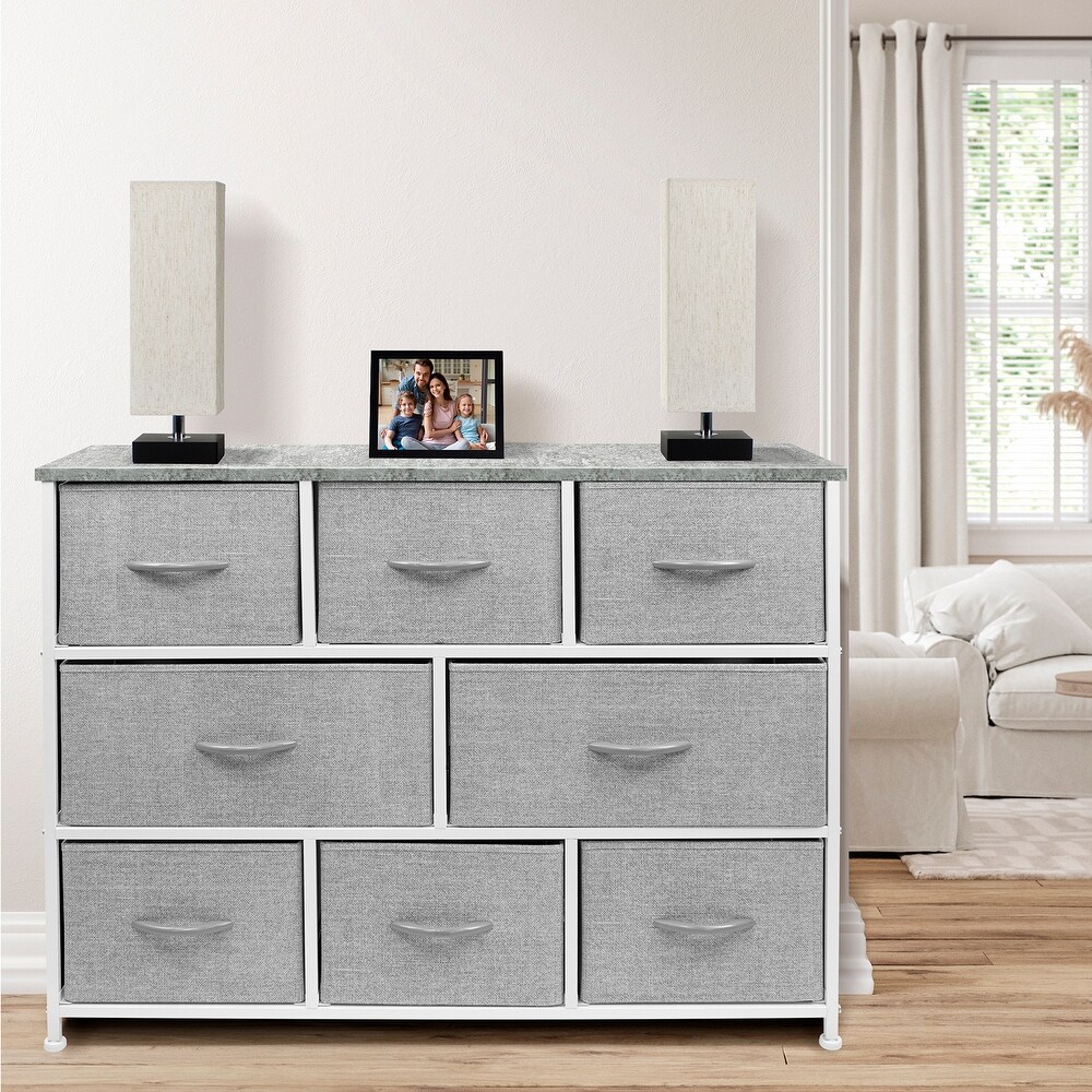 Dresser w/ 8 Drawers Furniture Storage Chest for Clothing Organization