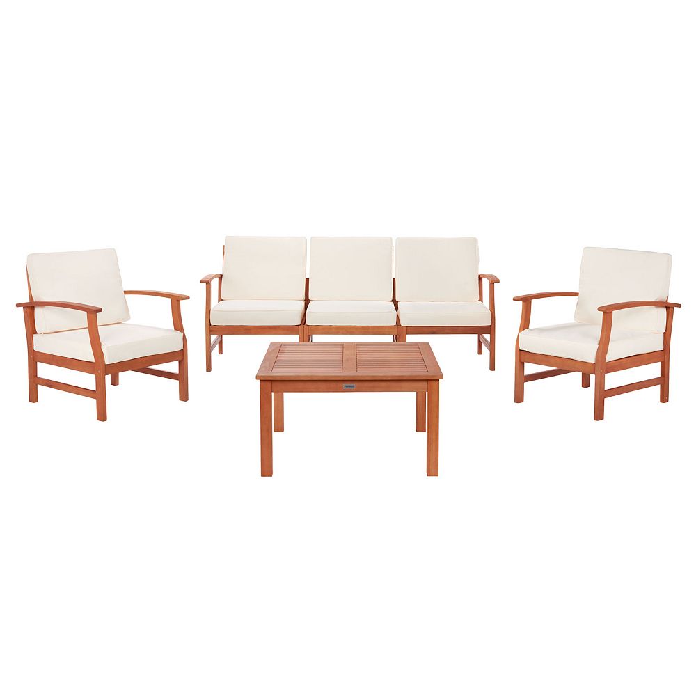 Safavieh Parcer Living Loveseat， Chair and Coffee Table Patio 4-piece Set