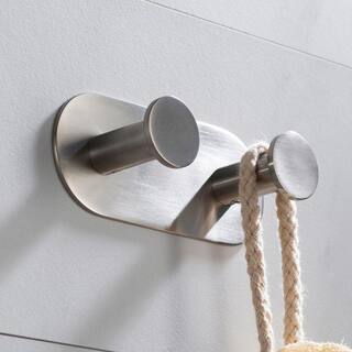 KRAUS Elie Bathroom Robe and Towel Double Hook in Brushed Nickel KEA-18803BN